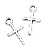 Tibetan Style Cross Pendants, antique silver color plated, vintage & Unisex, nickel, lead & cadmium free, 10x18mm, Sold By PC