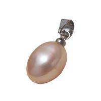 Ciondoli perle d'acqua dolci, perla d'acquadolce coltivata naturalmente, with ottone, Riso, placcato color argento, gioielli di moda, nessuno, 10-11mm, Venduto da PC