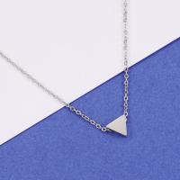 Stainless Steel Jewelry Necklace 304 Stainless Steel Triangle Vacuum Ion Plating fashion jewelry Length 17.72 Inch Sold By PC