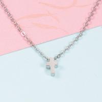 Stainless Steel Jewelry Necklace 304 Stainless Steel Cross Vacuum Ion Plating fashion jewelry Length 17.72 Inch Sold By PC