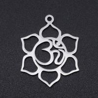 Stainless Steel Jewelry Necklace, 201 Stainless Steel, Flower, Vacuum Ion Plating, fashion jewelry & DIY & Unisex, more colors for choice, 25x19.50mm, 5PCs/Bag, Sold By Bag