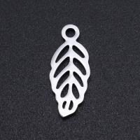 Stainless Steel Jewelry Necklace, 201 Stainless Steel, Leaf, Vacuum Ion Plating, fashion jewelry & DIY & Unisex, more colors for choice, 15x6.50mm, 5PCs/Bag, Sold By Bag