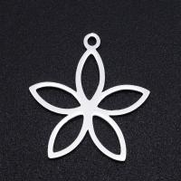 Stainless Steel Jewelry Necklace, 201 Stainless Steel, petals, Vacuum Ion Plating, fashion jewelry & DIY & Unisex, more colors for choice, 21x20mm, 5PCs/Bag, Sold By Bag