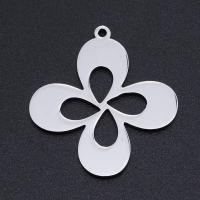 Stainless Steel Jewelry Necklace, 201 Stainless Steel, Flower, Vacuum Ion Plating, fashion jewelry & DIY & Unisex, more colors for choice, 27x25mm, 5PCs/Bag, Sold By Bag