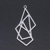 Stainless Steel Jewelry Necklace, 201 Stainless Steel, Geometrical Pattern, Vacuum Ion Plating, fashion jewelry & DIY & Unisex, more colors for choice, 37x19mm, 5PCs/Bag, Sold By Bag