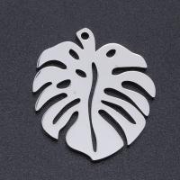 Stainless Steel Jewelry Necklace, 201 Stainless Steel, Leaf, Vacuum Ion Plating, fashion jewelry & DIY & Unisex, more colors for choice, 24x21mm, 5PCs/Bag, Sold By Bag