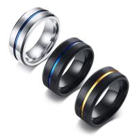 Titanium Steel Finger Ring, fashion jewelry & for man, more colors for choice, 8mm*2mm,8mm*2.6mm, Sold By PC