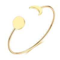 Titanium Steel Cuff Bangle Vacuum Ion Plating fashion jewelry & for woman gold Sold By PC