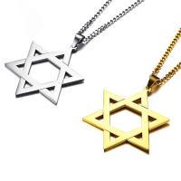 Stainless Steel Jewelry Necklace 304 Stainless Steel Hexagram Vacuum Ion Plating fashion jewelry & for man Length Approx 24 Inch Sold By PC