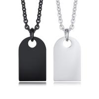Titan stål halsband, mode smycken & Unisex, fler färger för val, 25.50x16mm, Längd Ca 19.7 inch, Säljs av PC