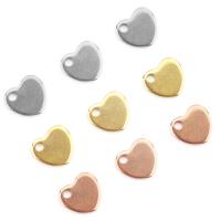 Stainless Steel Heart Pendants, 304 Stainless Steel, Vacuum Plating, DIY, more colors for choice, 6.50x7.20x0.75mm, 100PCs/Bag, Sold By Bag