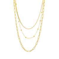 Multi Layer Necklace 304 Stainless Steel with 2.36inch extender chain Vacuum Ion Plating fashion jewelry & multilayer & for woman Length Approx 15.75 Inch Sold By PC