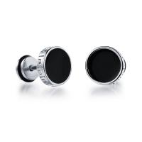 Stainless Steel Stud Earrings 304 Stainless Steel epoxy gel fashion jewelry & for man Sold By Pair