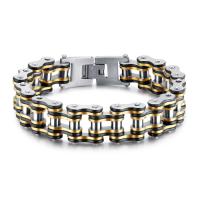 Stainless Steel Jewelry Bracelet, 304 Stainless Steel, Vacuum Ion Plating, fashion jewelry & for man, more colors for choice, 15mm, Length:Approx 8.07 Inch, Sold By PC