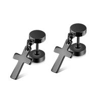 Stainless Steel Drop Earring 304 Stainless Steel Cross Vacuum Ion Plating fashion jewelry & Unisex Sold By Pair