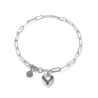 Stainless Steel Jewelry Bracelet, 304 Stainless Steel, Heart, Vacuum Ion Plating, fashion jewelry & for woman, more colors for choice, Length:Approx 7.68 Inch, Sold By PC