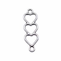 Heart Tibetan Style Connector, plated, more colors for choice, 24x8mm, Sold By PC