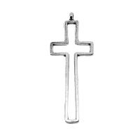 Tibetan Style Cross Pendants, plated, silver color, 16x42mm, Sold By PC