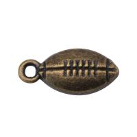 Tibetan Style Pendants, Rugby Ball, plated, more colors for choice, 15x7mm, Sold By PC