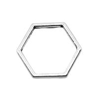 Tibetan Style Linking Ring, Hexagon, plated, more colors for choice, 15x15mm, Sold By PC
