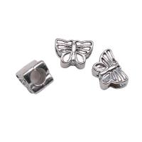 Tibetan Style Animal Beads, Butterfly, plated, DIY, silver color, 13x9mm, Sold By PC