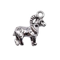Tibetan Style Animal Pendants, Sheep, plated, silver color, 22x14mm, Sold By PC