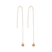 Brass Thread Through Earrings, for woman, golden, 110x5mm, Sold By Pair