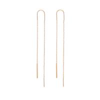 Brass Thread Through Earrings, for woman, golden, 70x2mm, Sold By Pair