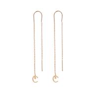 Brass Thread Through Earrings, for woman, golden, 70.80x7mm, Sold By Pair