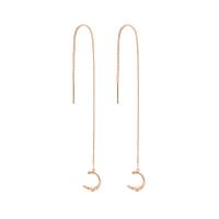 Brass Thread Through Earrings, for woman, golden, 130x11mm, Sold By Pair