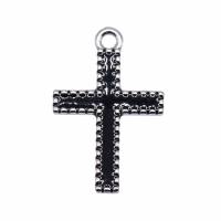 Tibetan Style Cross Pendants, plated, vintage & Unisex & enamel, more colors for choice, nickel, lead & cadmium free, 16x25mm, Sold By PC