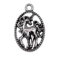 Tibetan Style Animal Pendants, Unicorn, antique silver color plated, vintage & Unisex, nickel, lead & cadmium free, 15x24mm, Sold By PC