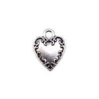 Tibetan Style Heart Pendants, antique silver color plated, vintage & Unisex, nickel, lead & cadmium free, 9x13mm, Sold By PC