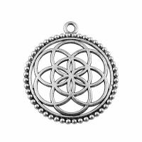 Zinc Alloy Pendants Round antique silver color plated vintage & Unisex & hollow nickel lead & cadmium free Sold By PC