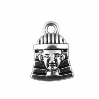 Подвески из цинкового сплава, цинковый сплав, Египетский фараон, плакированный цветом под старое серебро, Винтаж & Мужская, не содержит никель, свинец, 11x16mm, продается PC