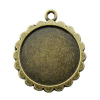 Zinc Alloy Pendant Cabochon Setting Flower plated vintage & DIY nickel lead & cadmium free Sold By PC