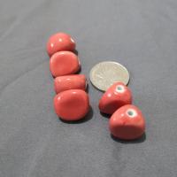 Perles en porcelaine émaillées, vernissé, DIY, rouge, 19x17x14mm, Environ 100PC/sac, Vendu par sac