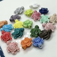 Glazed Porcelain Beads, Turtle, DIY, more colors for choice, 18x15mm, Approx 100PCs/Bag, Sold By Bag