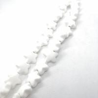 Weiße Porzellan Perlen, Stern, glaciert, DIY, weiß, 15x8mm, ca. 100PCs/Tasche, verkauft von Tasche
