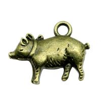 Tibetan Style Animal Pendants, Pig, plated, vintage & Unisex, more colors for choice, nickel, lead & cadmium free, 21x16mm, Sold By PC