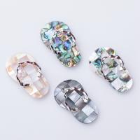 Natural Abalone Shell Pendants with Zinc Alloy Slipper silver color plated fashion jewelry Sold By PC