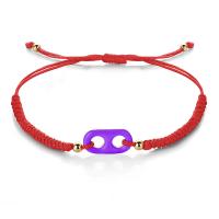 Brass Bracelet & Bangle Polyester Cord with Brass nose gold color plated adjustable & enamel Length 13-25 cm Sold By PC