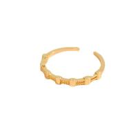 cobre Cuff Ring Finger, cromado de cor dourada, joias de moda, dourado, níquel, chumbo e cádmio livre, 17mm, vendido por PC