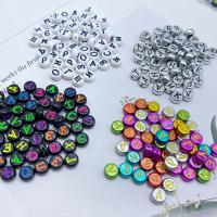 Alfabet Akryl perler, Alfabet bogstav, du kan DIY & emalje, flere farver til valg, 4x7mm, Ca. 500G/Bag, Solgt af Bag