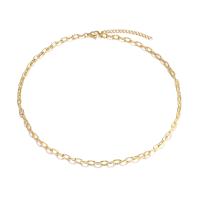 Titanium Steel Necklace, Vacuum Ion Plating, fashion jewelry & for woman, gold, Length:Approx 15.7-17.7 Inch, Sold By PC