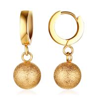 Boucle d'oreille Acier Titane, bijoux de mode & pour femme, doré, 28x10mm, Vendu par paire