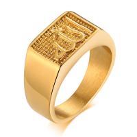 304 Stainless Steel Finger Ring, fashion jewelry & for man, gold, 10mm, Sold By PC