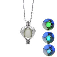 Luminated Necklace, Tibetan Style, with Labradorite, platinum color plated, oval chain & for woman, more colors for choice, nickel, lead & cadmium free, Length:Approx 17.7 Inch, Sold By PC