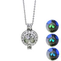 Luminated Necklace, Tibetan Style, with Night-Light Stone, Tree, platinum color plated, Unisex & hollow, more colors for choice, nickel, lead & cadmium free, Length:Approx 17.7 Inch, Sold By PC