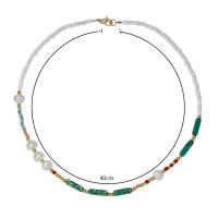 Бисер ожерелье, Seedbead, с Агат & Пластиковая жемчужина, Богемный стиль & Женский, длина:Приблизительно 15.7 дюймовый, продается PC